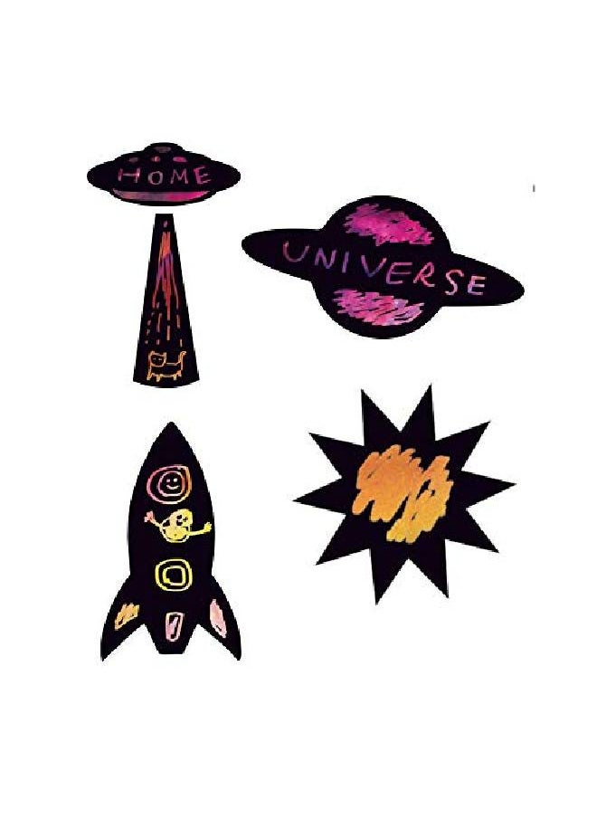 eeboo Galactic Space Scratch Stickers/ Space Adventure Multi 1 Ea Satsp  - Image 2