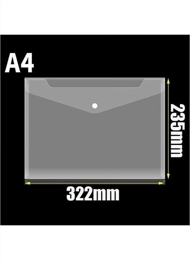 البلاستيك البولي إيثيلين المظروف 10 حزمة واضحة A4 المجلدات مقاومة للماء أكياس وثيقة شفافة ملف منظم أكياس للوثائق أدوات القرطاسية تنظيم المدرسة والمكتب الإمدادات - Image 4