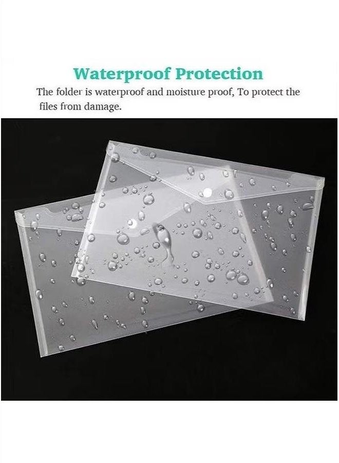 البلاستيك البولي إيثيلين المظروف 10 حزمة واضحة A4 المجلدات مقاومة للماء أكياس وثيقة شفافة ملف منظم أكياس للوثائق أدوات القرطاسية تنظيم المدرسة والمكتب الإمدادات - Image 5