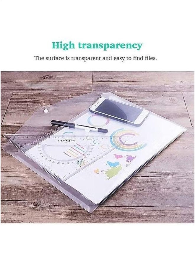 البلاستيك البولي إيثيلين المظروف 10 حزمة واضحة A4 المجلدات مقاومة للماء أكياس وثيقة شفافة ملف منظم أكياس للوثائق أدوات القرطاسية تنظيم المدرسة والمكتب الإمدادات - Image 2