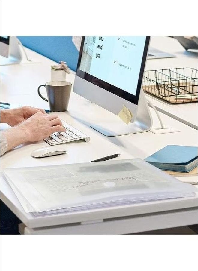 البلاستيك البولي إيثيلين المظروف 10 حزمة واضحة A4 المجلدات مقاومة للماء أكياس وثيقة شفافة ملف منظم أكياس للوثائق أدوات القرطاسية تنظيم المدرسة والمكتب الإمدادات - Image 3