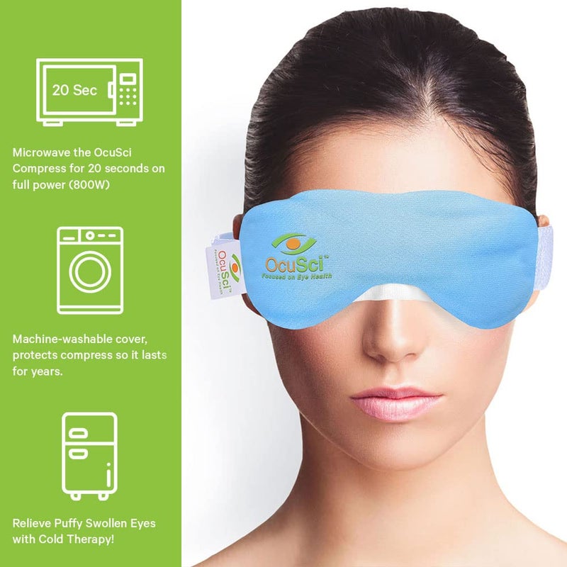 HydroHeat Dry Eye Compress Machine Washable Cover Save 40 Microwave for Moist Heat Therapy or Freeze for Cold Therapy to Treat Eye Syndrome