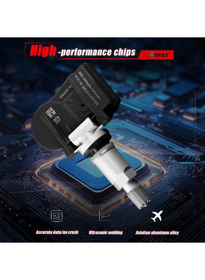 AOTPAT حساسات TPMS مسبقة البرمجة تناسب:- بويك ريجال إنفيجن فيرانوا تناسب:- كاديلاك إسكاليد تناسب:- شيفروليه سيلفرادو أفالانش إكسبريس تناسب:- هامر 315 ميجاهرتز OE#13598771 13598772 13586335 (4 قطع) - Image 3