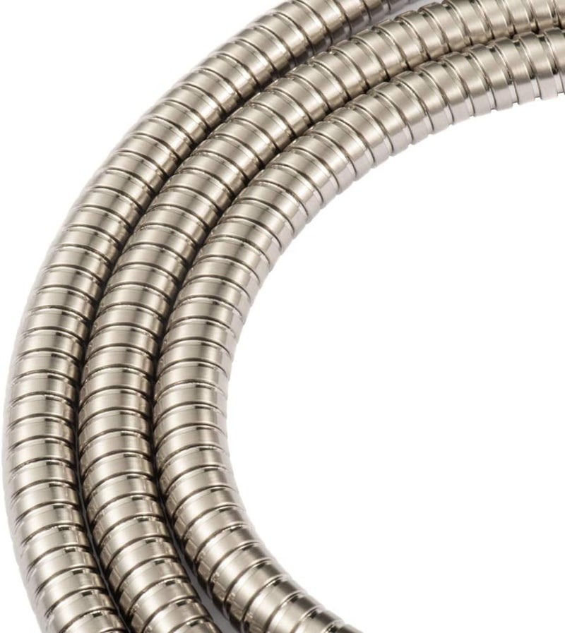 JAKARDA 60-inch Extra Long Brushed Nickel Shower Hose Replacement, 304 Stainless Steel Made Long Hand Held Shower Hose With Brass Fitting (60-inch, Brushed Nickel Finish) - Image 3