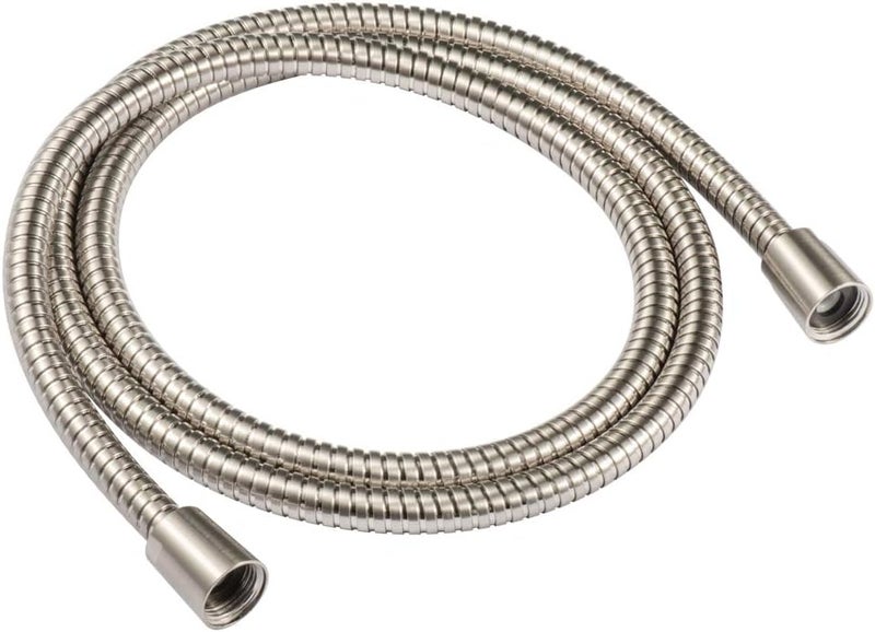 JAKARDA 60-inch Extra Long Brushed Nickel Shower Hose Replacement, 304 Stainless Steel Made Long Hand Held Shower Hose With Brass Fitting (60-inch, Brushed Nickel Finish) - Image 1