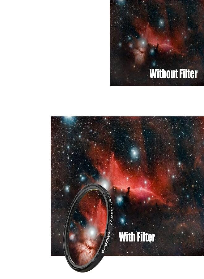 SVBONY SV132 Telescope Filter, 2 inches H-Beta Narrowband Filter, 25nm Visual Nebulosity Eyepiece Filter, for Horsehead Nebula California and Cocoon Nebulae in Dark Skies - Image 4