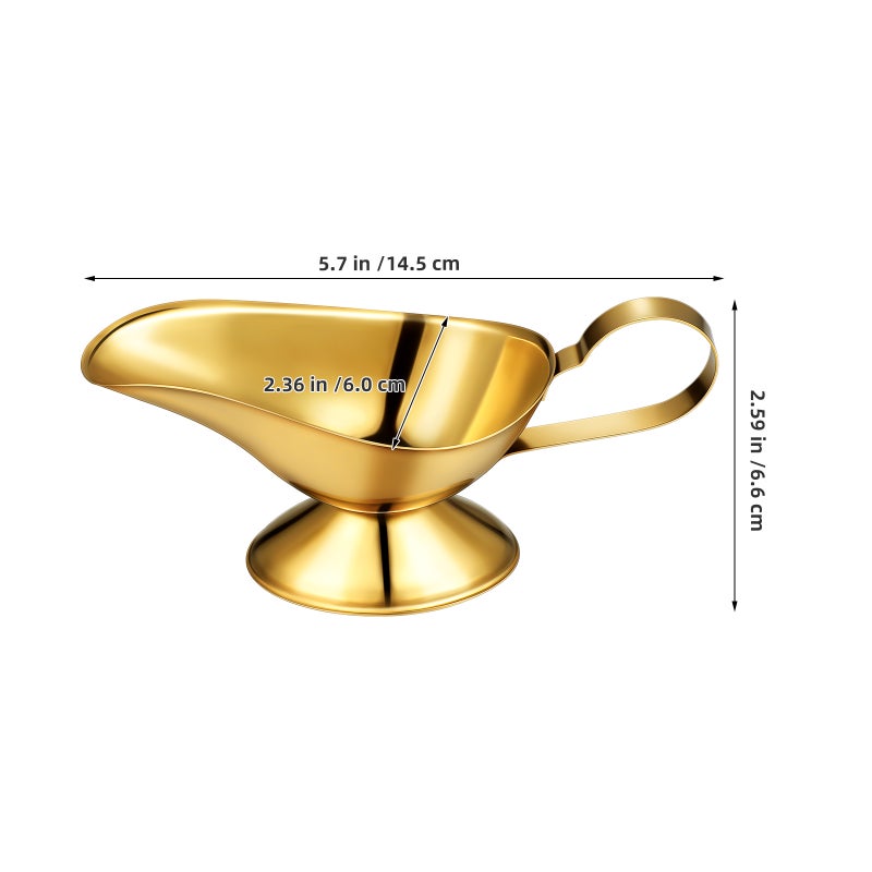 Stainless Steel Gravy Boat with Pour Spout - Multi-Functional Sauce Pitcher for Steak Salad Dressing Condiments Home Dining Restaurant Elegant Serving Server - Image 2