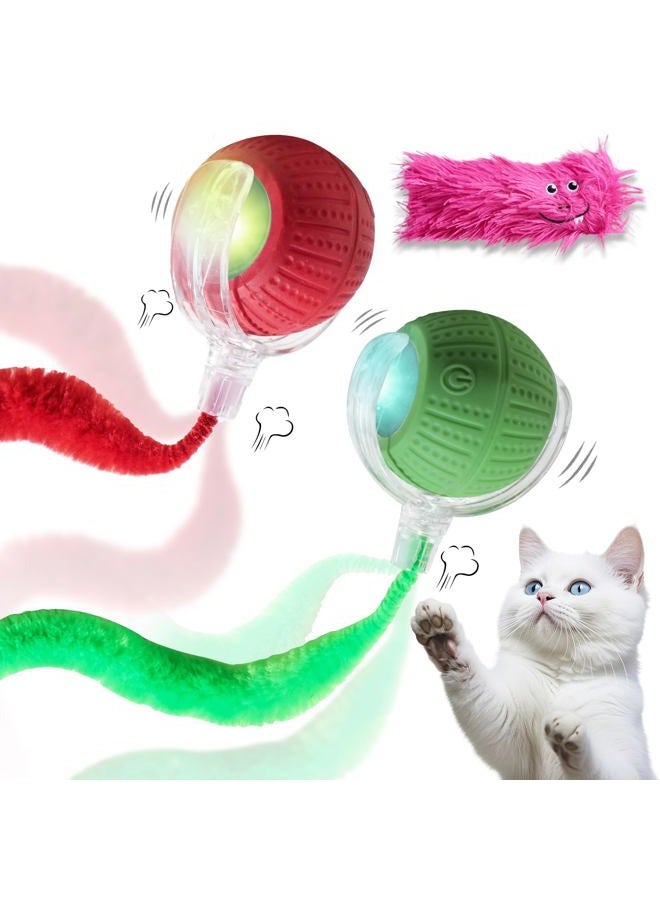 NVTED 2 PCS Interactive Cat Toys for Indoor Cats, Fast Rolling on Carpet Flash and Motion Activated Cat Balls for Bored Indoor Cats - Image 1