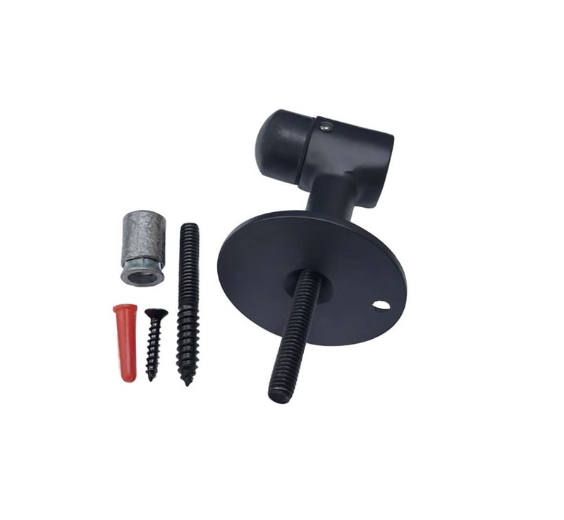 QCAA Solid Brass Door Stop 3 Height Matte Black 1 Pack Made in Taiwan
