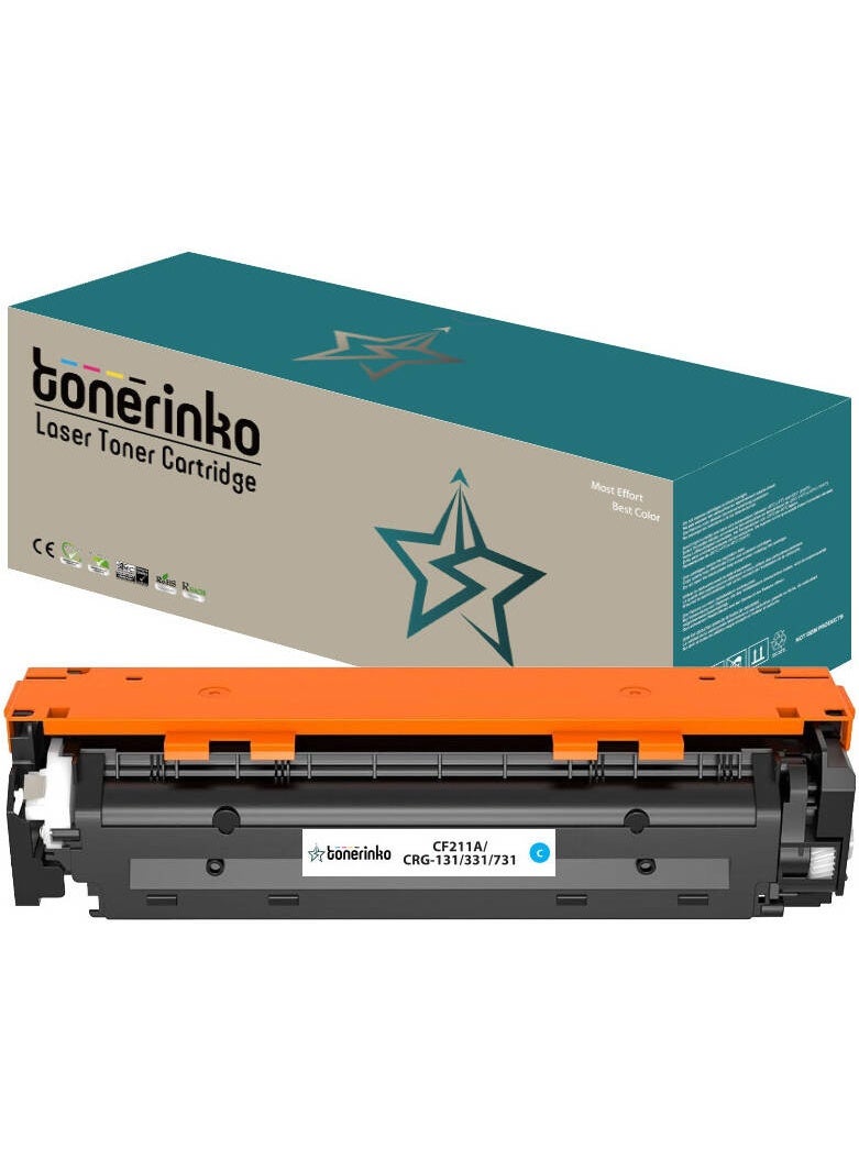 Toner Cartridge Tonerinko Toner Cartridge, Compatible with HP 131A, CF210A, CF211A, CF212A, CF213A, HP LaserJet Pro 200 Color M251nw, M251n, M276nw, M276n Printers (Cyan CF211A, CRG-131/331/731) | CF211A - Image 2