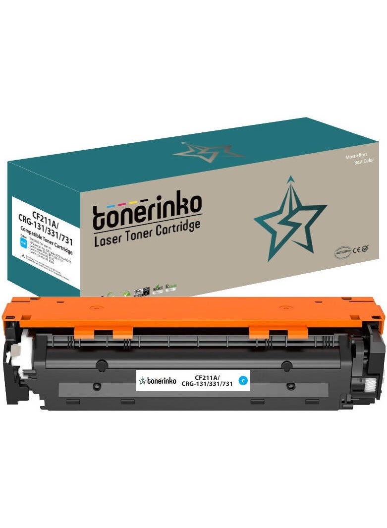 Toner Cartridge Tonerinko Toner Cartridge, Compatible with HP 131A, CF210A, CF211A, CF212A, CF213A, HP LaserJet Pro 200 Color M251nw, M251n, M276nw, M276n Printers (Cyan CF211A, CRG-131/331/731) | CF211A - Image 1