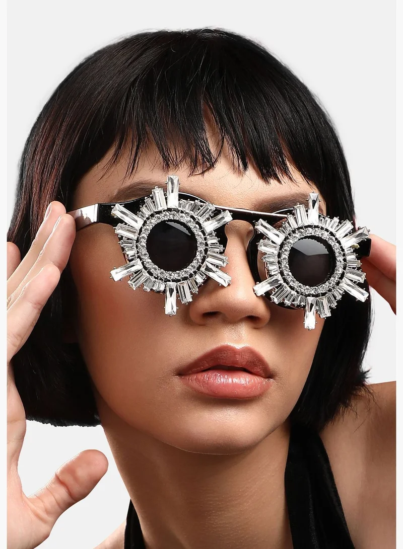 SOHI Trendy Designer Stone Western Wear Sunglass For Women