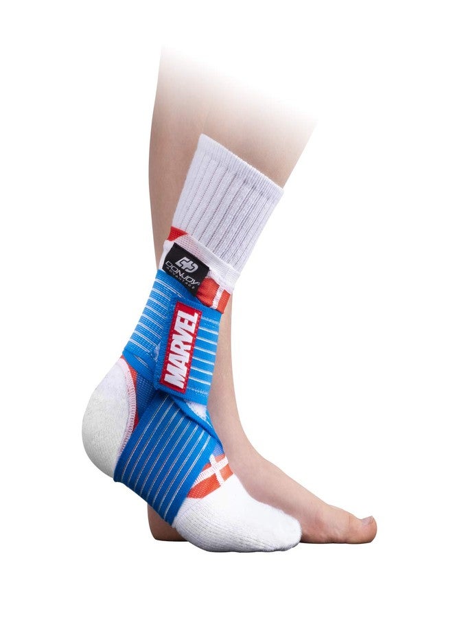 DonJoy® Advantage Kids Figure-8 Ankle Support Featuring Marvel Compression Brace for Ankle Injuries, Stability, Youth, Children, Running, Sports, Basketball, Soccer, Tennis - Captain America XX-Small - Image 1