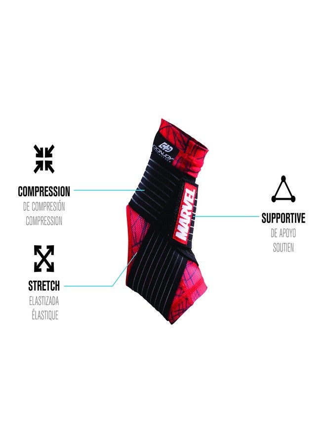 DonJoy® Advantage Kids Figure-8 Ankle Support Featuring Marvel Compression Brace for Ankle Injuries, Stability, Youth, Children, Running, Sports, Basketball, Soccer, Tennis - Captain America XX-Small - Image 4