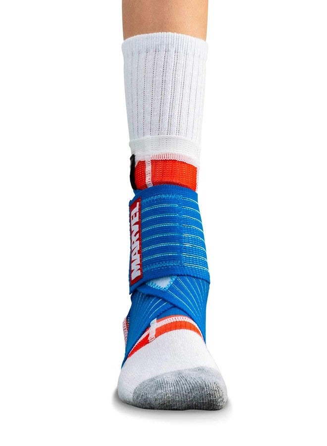 DonJoy® Advantage Kids Figure-8 Ankle Support Featuring Marvel Compression Brace for Ankle Injuries, Stability, Youth, Children, Running, Sports, Basketball, Soccer, Tennis - Captain America XX-Small - Image 3