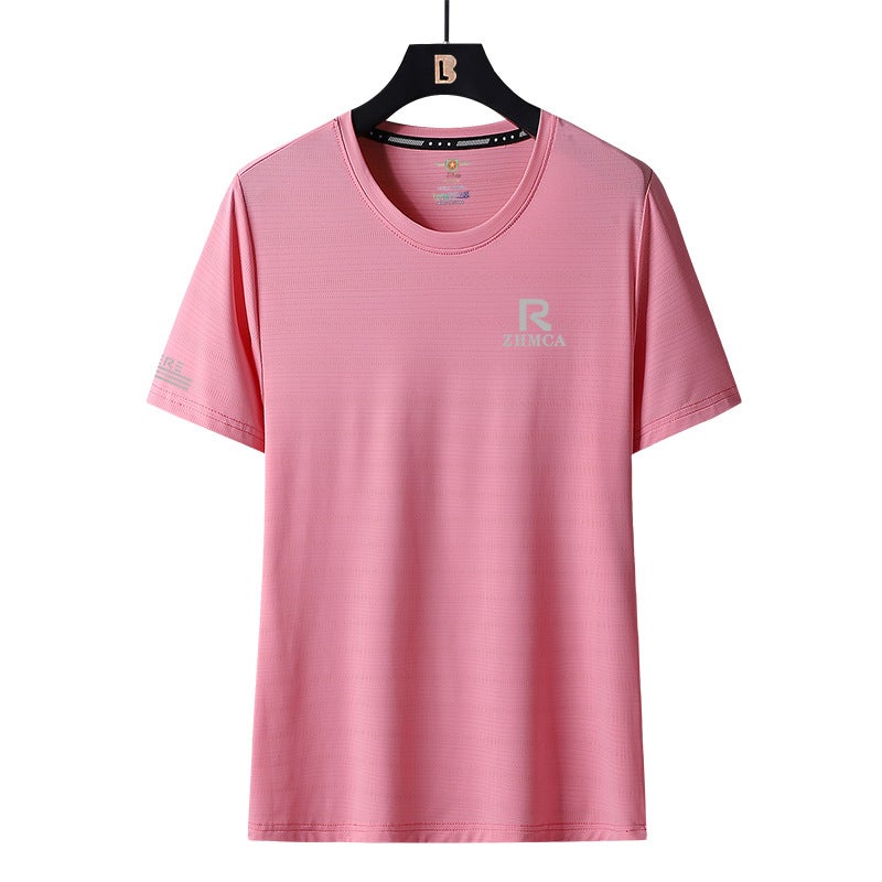 Ice Silk Short-Sleeved T-Shirt For Men And Women In Sports And Leisure Trendy Brand Round Neck Quick-Drying Couple Fashion T-Shirt Top - Image 4