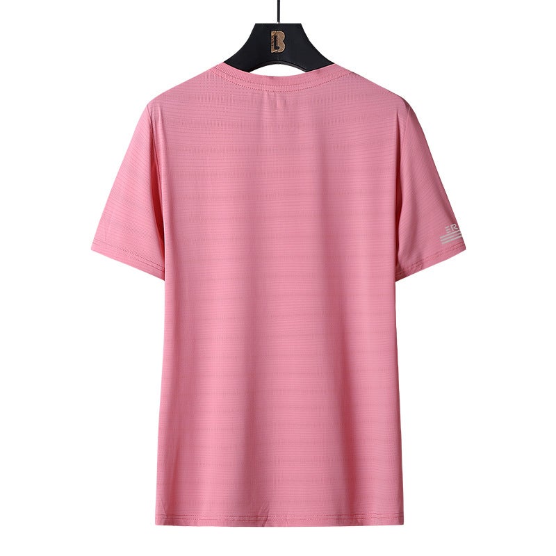 Ice Silk Short-Sleeved T-Shirt For Men And Women In Sports And Leisure Trendy Brand Round Neck Quick-Drying Couple Fashion T-Shirt Top - Image 5