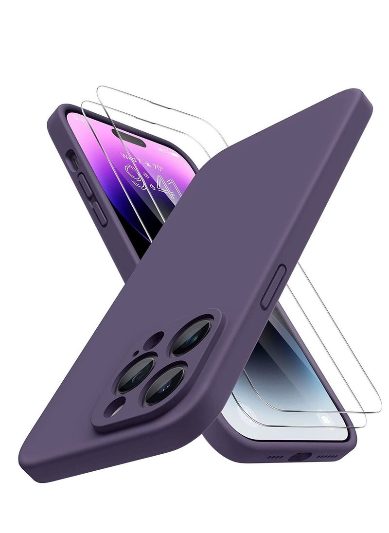 iPhone 14 Pro Max Case, with 2 Pack Screen Protectors,[Upgraded Enhanced Camera Protection],Shockproof Liquid Silicone Case with Microfiber Lining,6.7 inch - Image 1