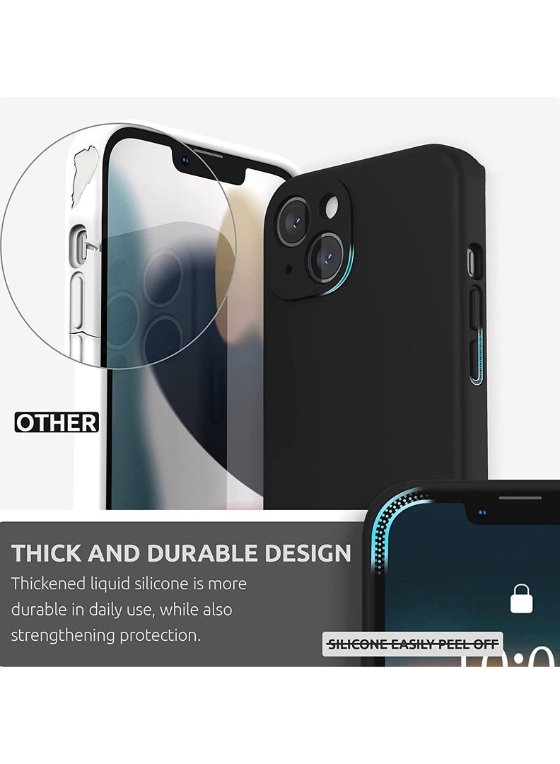 Theodor Protective Ultra Slim Fit Case Liquid Silicone Gel Cover with Full Body Protection Anti-Scratch Shockproof Case For iPhone 15 LIQUID SILICON BLACK - Image 4