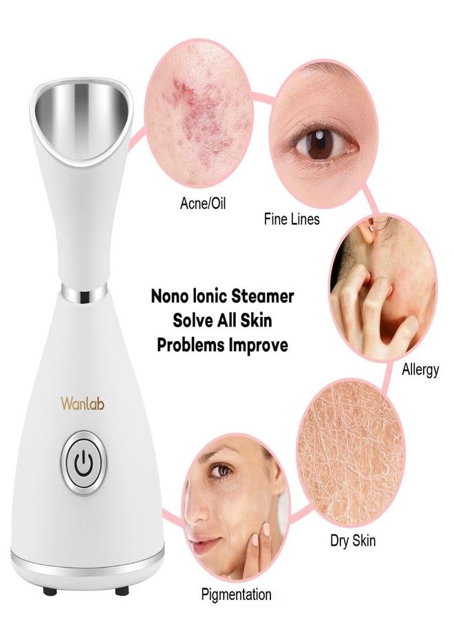 Wanlab Portable Facial Steamer Nano Face Steamer Warm Mist Home Skin Spa Steamers for Sinuses Acne Pores Cleanse Blackhead Remover Kit Mask Brush - Image 3