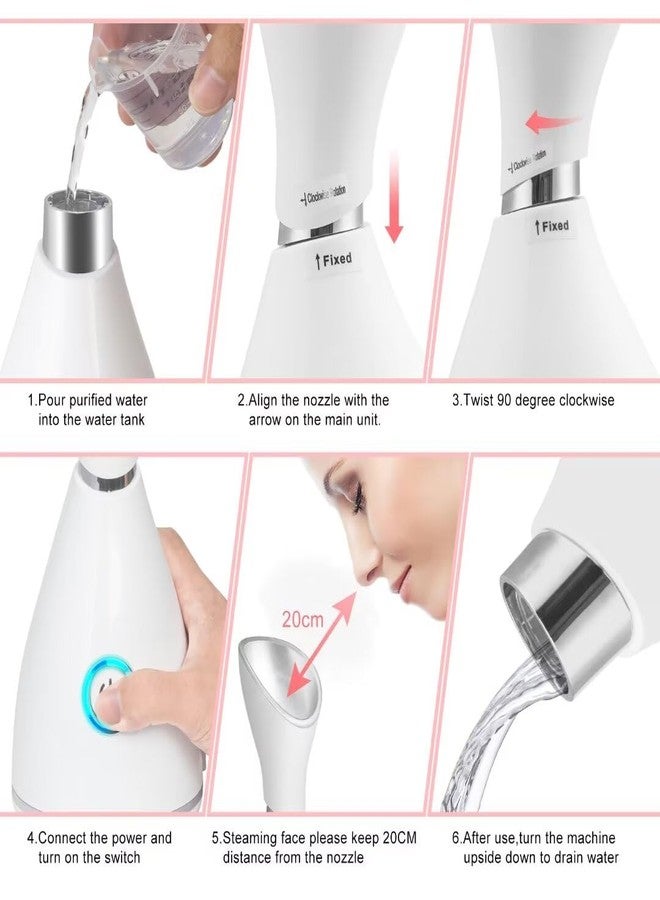 Wanlab Portable Facial Steamer Nano Face Steamer Warm Mist Home Skin Spa Steamers for Sinuses Acne Pores Cleanse Blackhead Remover Kit Mask Brush - Image 5