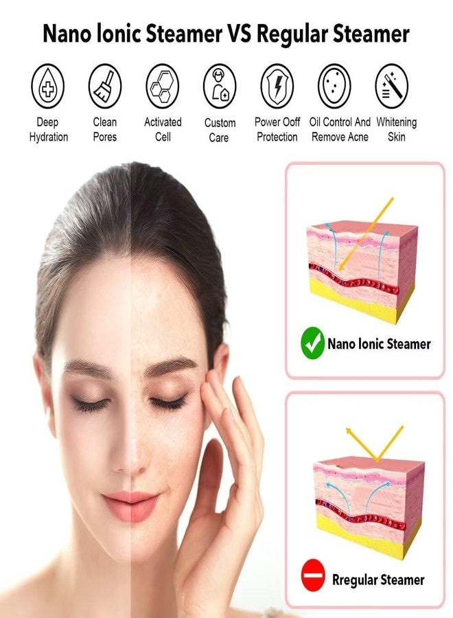 Wanlab Portable Facial Steamer Nano Face Steamer Warm Mist Home Skin Spa Steamers for Sinuses Acne Pores Cleanse Blackhead Remover Kit Mask Brush - Image 2