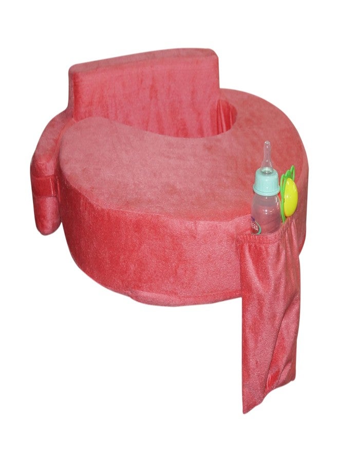 Gordon Gorden Home Professional Nursing Pillow Ergonomic Breastfeeding Ideal for Lactation Consultants Breastfeeding Essentials Handy Side Pocket Washable Slip Cover Made in Plush Soft Fabric Peach - Image 1