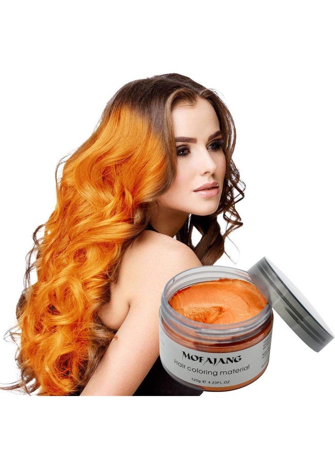 MOFAJANG Unisex Hair Wax Color Dye Styling Cream Mud, Natural Hairstyle Pomade, Washable Temporary,Party Cosplay (Orange) - Image 1