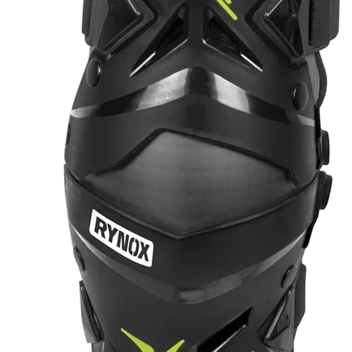 Rynox Bastion Bionic Knee Guards | Impact Protection | Abrasion Resistance | Bionic Design Motorcycle Knee Guards - Black Hi-Viz Green - Image 5