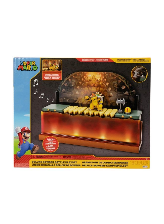 Super Mario Nintendo Deluxe Bowser Battle Playset with Lights and Sounds, 2.5 Inch Bowser Action Figure Included - Image 3