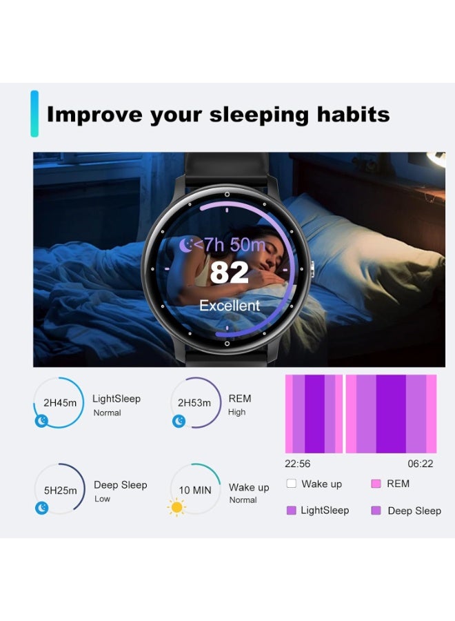 PEJE Smart Watches For Men,1.39" Display,Prayer Alerts,Arabic Support,Bluetooth Calls,IP68 Waterproof,Spo2/Hr/Sleep Tracking,123+ Sports Modes,7-Day Battery (230mah),Ios/Android.(Black) - Image 3