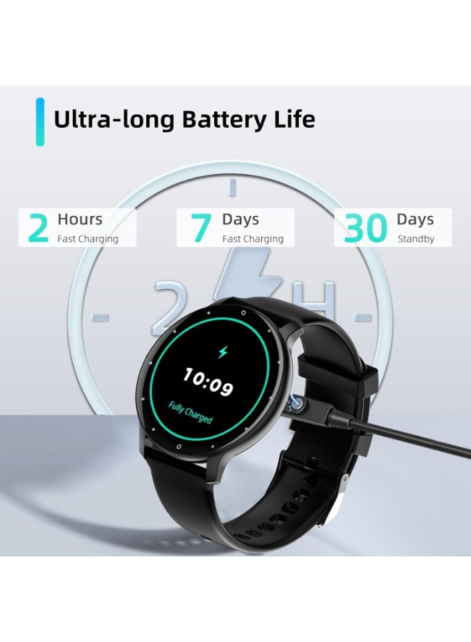 PEJE Smart Watches For Men,1.39" Display,Prayer Alerts,Arabic Support,Bluetooth Calls,IP68 Waterproof,Spo2/Hr/Sleep Tracking,123+ Sports Modes,7-Day Battery (230mah),Ios/Android.(Black) - Image 2