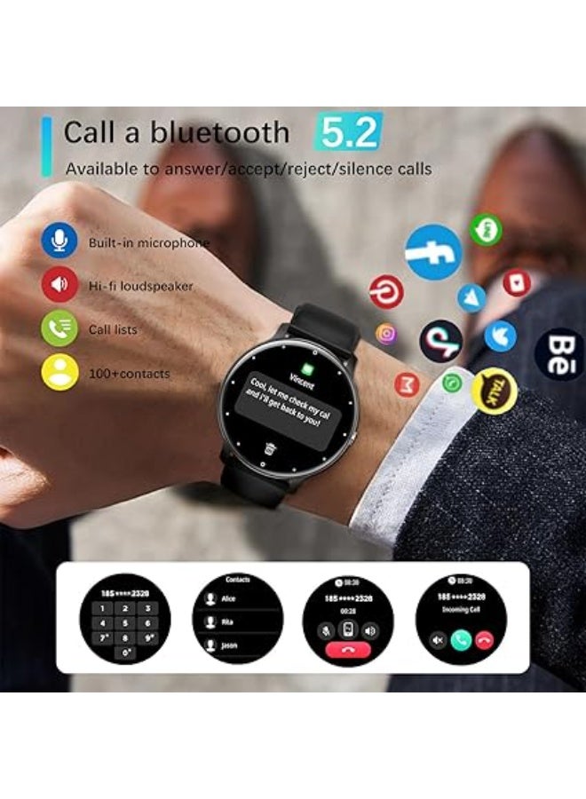 PEJE Smart Watches For Men,1.39" Display,Prayer Alerts,Arabic Support,Bluetooth Calls,IP68 Waterproof,Spo2/Hr/Sleep Tracking,123+ Sports Modes,7-Day Battery (230mah),Ios/Android.(Black) - Image 4