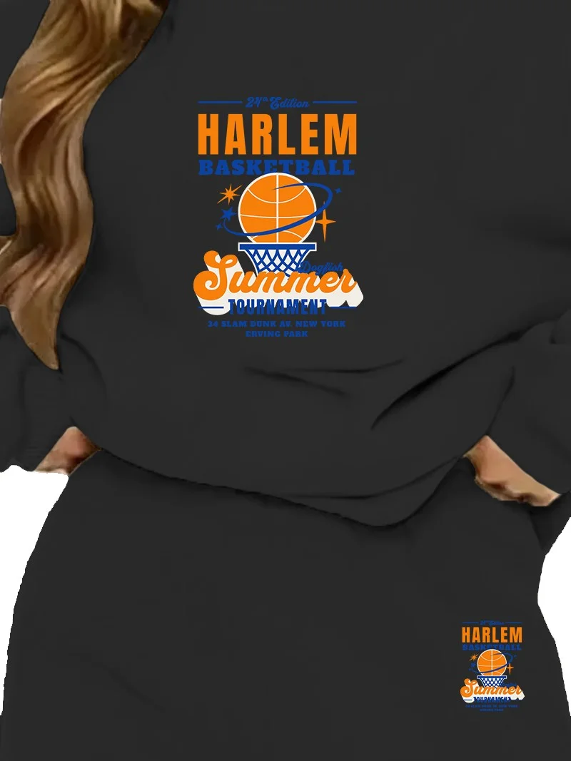 دوغ فش Tracksuit Harlem Basketball Tournament College Printed Plus Size Bottom Top Set