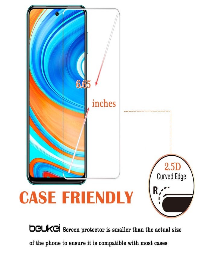 beukei 3 Pack Tempered Glass Screen Protector for Xiaomi Redmi Note 9S / 9 Pro 5G, Anti Scratch, Bubble Free - Image 5