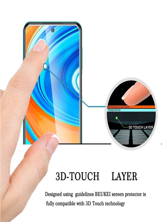 beukei 3 Pack Tempered Glass Screen Protector for Xiaomi Redmi Note 9S / 9 Pro 5G, Anti Scratch, Bubble Free - Image 3