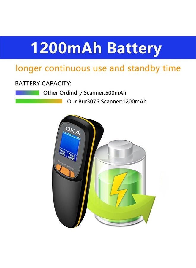 Laser barcode scanner – QR Code high-quality wireless has a screen to show barcode reading and works with Bluetooth – 2D /OKA HC-300RS