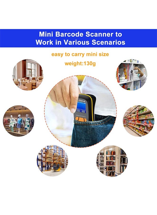 Laser barcode scanner – QR Code high-quality wireless has a screen to show barcode reading and works with Bluetooth – 2D /OKA HC-300RS