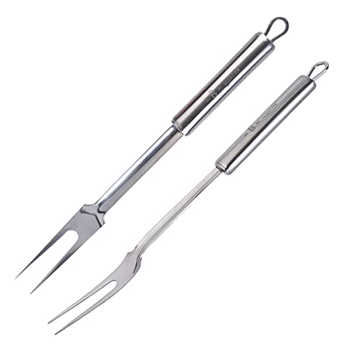 Begatter Meat Forks, Two Prong Large Forks for Cooking Kitchen Carving Serving BBQ Grilling, Stainless Steel, 13.3 Inch Long, 2 PCS - Image 1