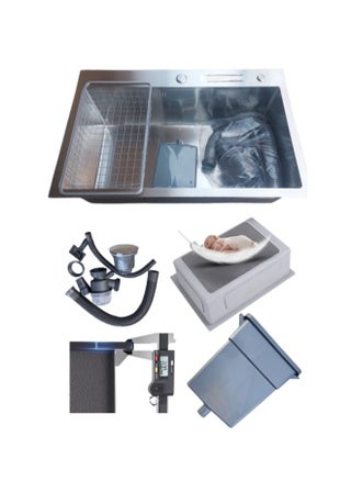 Handmade kitchen sink 80 x 45 including drain and strainer