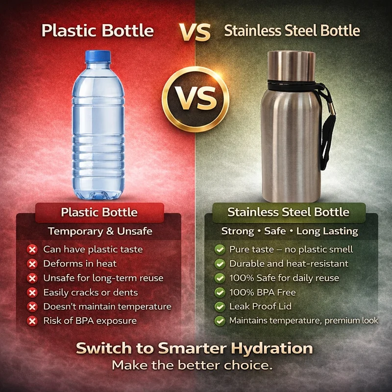 Tummy  TUMMY Stainless Steel Water Bottle Single Wall - Leak Proof Drinking Bottle Rust Resistant -  Water Container for Office School Gym Travel | Outdoor Use Lightweight (500ml & 750ml)  | Best Price UAE