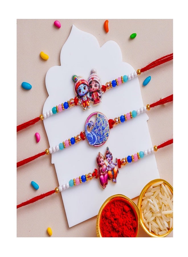 Pride Store Stylish Cartoon Character Kids Rakhi Set with Tilak Pack and Greeting Card for Brother, Sister, Baby Boy, Baby Girl, Chhota Bhai (Kids Rakhi Set - C) - Image 3