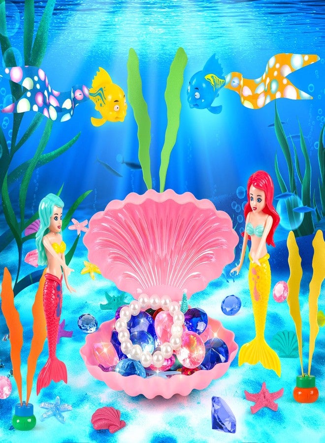 HUUIDY Pool Toys, 31Pcs Mermaid Toys Diving Toys with Shell Treasure Chests and Storage Bag, Swimming Pool Games Summer Water Toy Gift Set for Kids Toddlers Girls Boys - Image 2