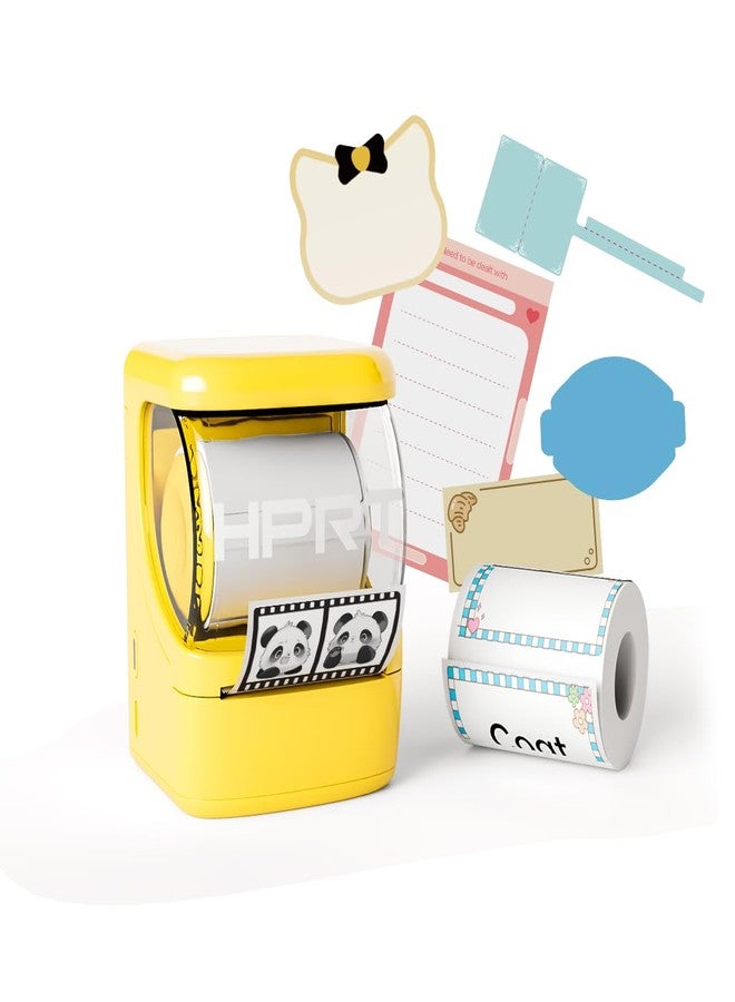 اتش بي ار تي طابعة ملصقات HPRT NEW1، مقاس 2 بوصة، محمولة، تعمل بتقنية البلوتوث، بدون حبر، مناسبة للشركات الصغيرة، والمنازل، والمدارس، طابعة ملصقات للعناوين، والشعارات، والباركود، والملابس، مع خاصية التعرف التلقائي على الملصقات (أصفر) - Image 1