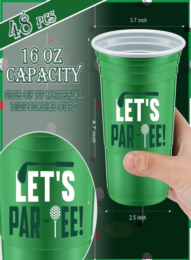 Norme 48 Pcs Masters Golf Party Decorations 16 oz Golf Ball Thick Plastic Disposable Cups Bulk Hot Cold Drink Wine Coffee for Home Themed Party Supplies Favors - Image 3