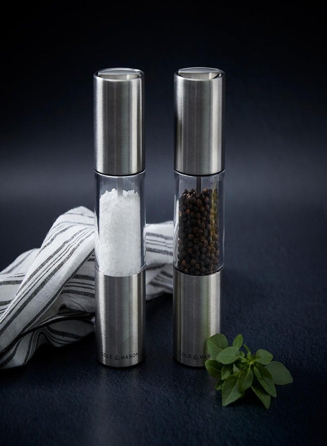 Cole & Mason Premium Acrylic & SS Salt & Pepper Mill Set, Transparent Manual Spice Grinder Set with Adjustable Fine to Coarse Grinding Mechanism | Gourmet Seasoning Mills for Dining Table - Image 4