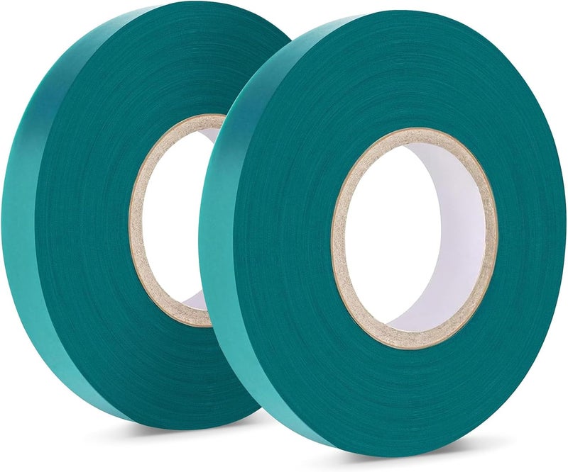 Easytle Stretch Tie Tape Roll, 1/2" 150ft Garden Tie Tape, Thick Sturdy Plant Ribbon Garden Green Vinyl Stake Gardening Tools for Indoor Outdoor Patio Plant Use (2 Pack) - Image 1
