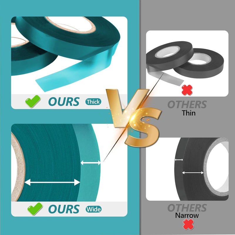 Easytle Stretch Tie Tape Roll, 1/2" 150ft Garden Tie Tape, Thick Sturdy Plant Ribbon Garden Green Vinyl Stake Gardening Tools for Indoor Outdoor Patio Plant Use (2 Pack) - Image 4