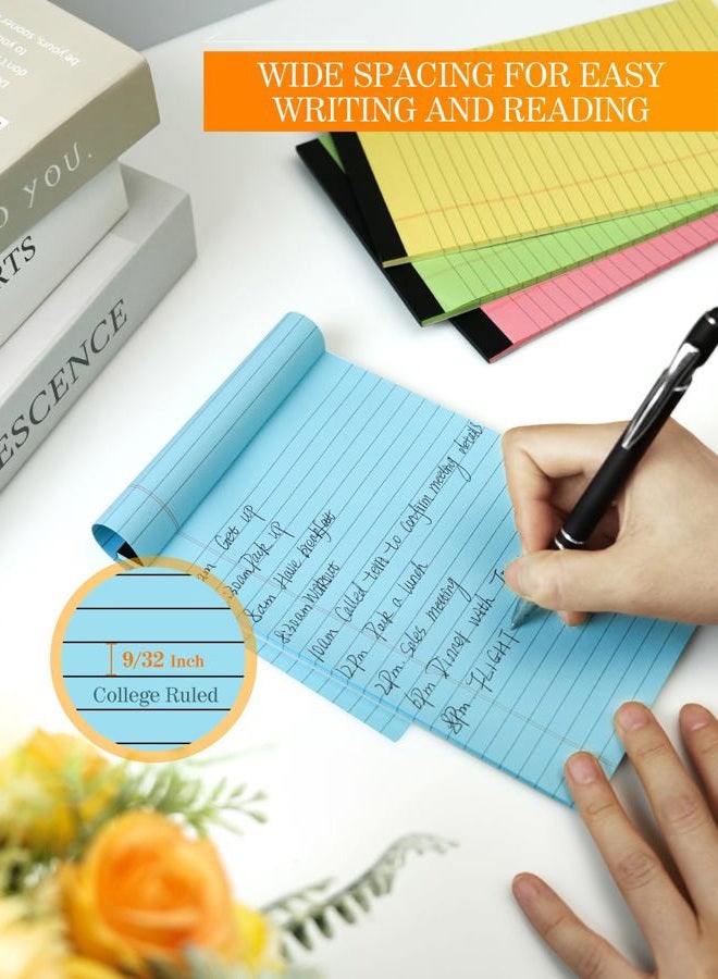 Zaviko Small Legal Pads 5x8 Colored Note Pads, 6 Pack Small Notepads for Work, Pink Notepad 5x8 Mini Legal Pad, Colored Legal Pads 5x8 for Home Office Supplies, Lined Notebook Paper 5x8 Notes, 30 Sheets/Pad - Image 5