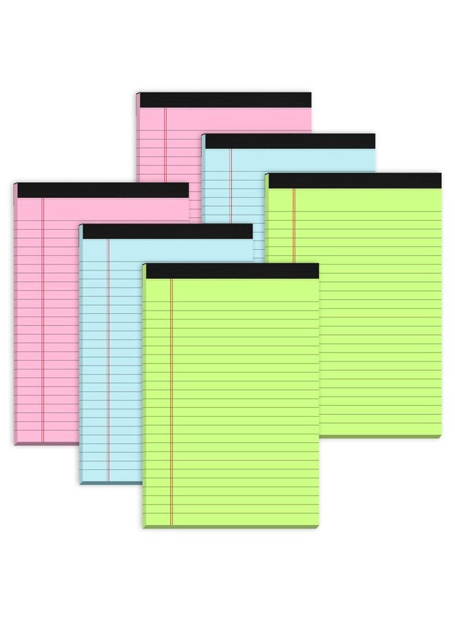 Zaviko Small Legal Pads 5x8 Colored Note Pads, 6 Pack Small Notepads for Work, Pink Notepad 5x8 Mini Legal Pad, Colored Legal Pads 5x8 for Home Office Supplies, Lined Notebook Paper 5x8 Notes, 30 Sheets/Pad - Image 1